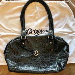 Brighton antiqued crocodile embossed purse